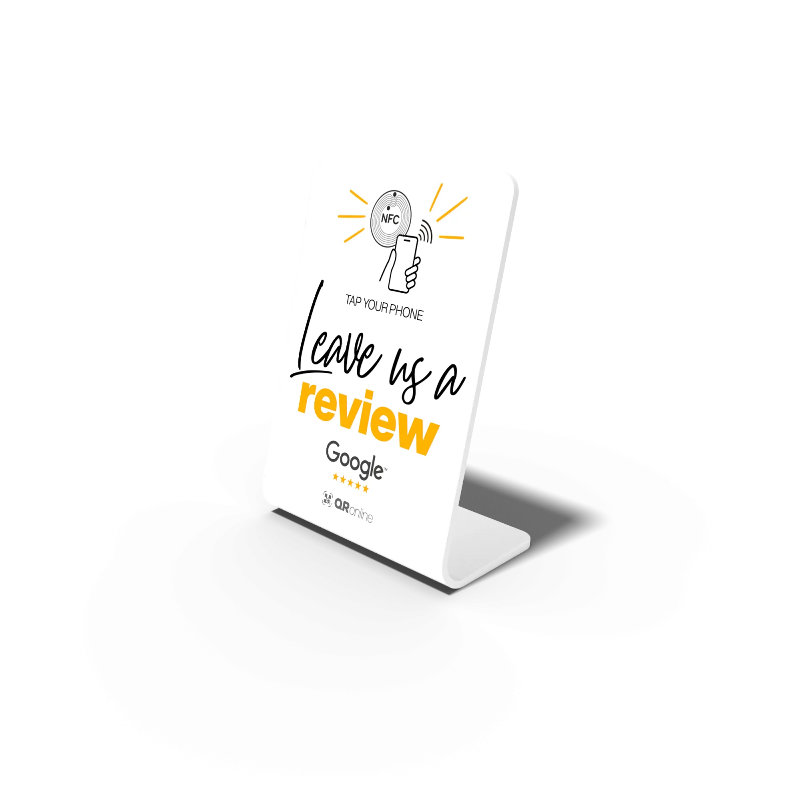 Placa para Reseñas Google Leave us a review modelo NFC
